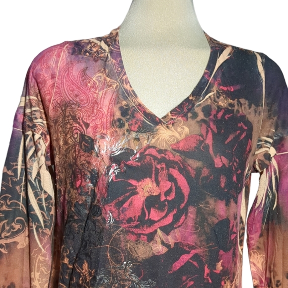 Multicolor Brown and Pink 3/4 Sleeves Size L - Picture 3 of 13